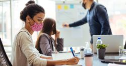 wearing a mask at work